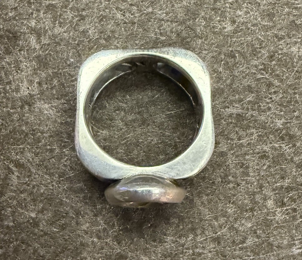 925 Solid Sterling Silver Filigree Square Band Wi… - image 5