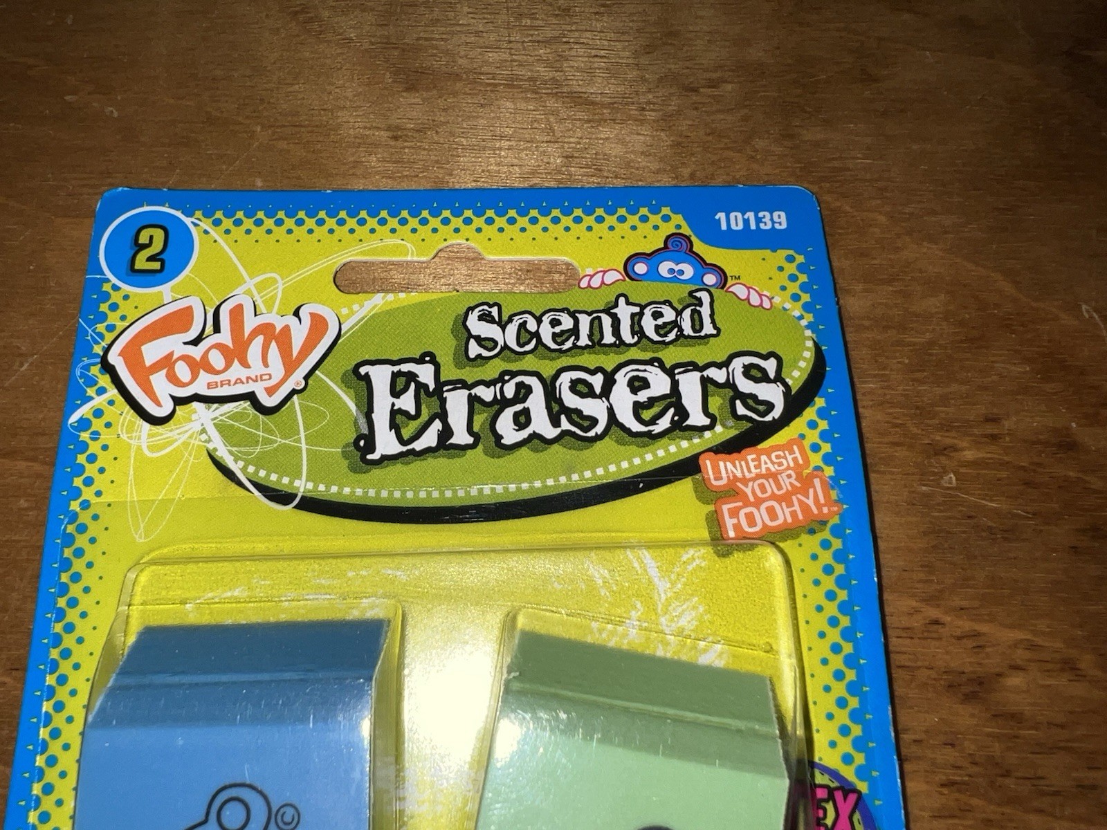 NEW Foohy Scented Smelly Erasers 2 Pack Blueberry Apple 2000s School Supply Vtg