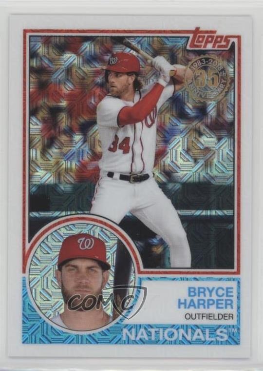 2018 Topps Silver Pack 1983 Topps Design Chrome Series 1 Bryce Harper #40 2u3