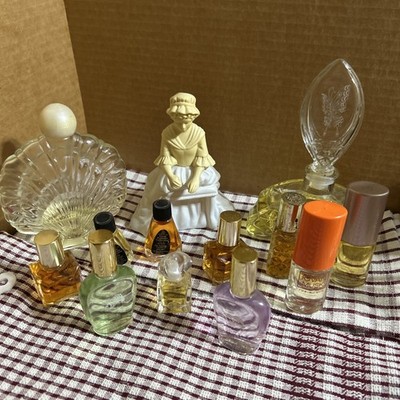 Vintage Lot of 13 Avon Collectible Perfume Glass Bottles