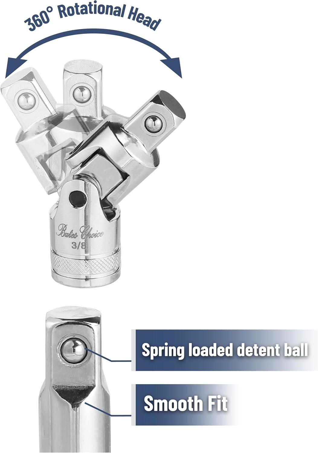 Bates 10-Piece Chrome Vanadium Socket Accessory Set - Versatile Extension Tools