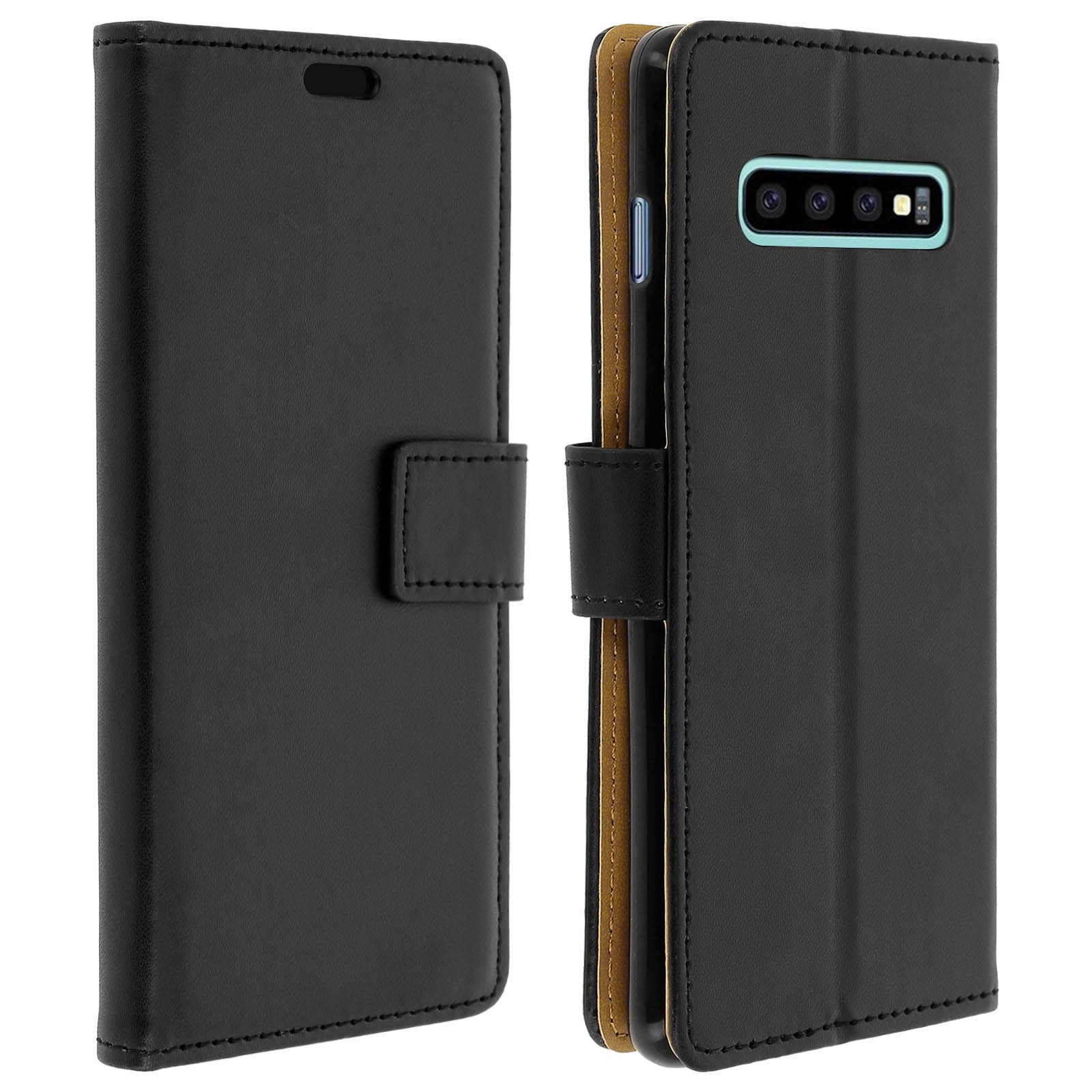 Étui Coque Galaxy S10 Rabat Portefeuille Soft Touch Antichoc avec Support