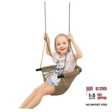Toddler Swing, Swing Seat for Kids Heavy Duty Rope Play 1 Pack Light Brown