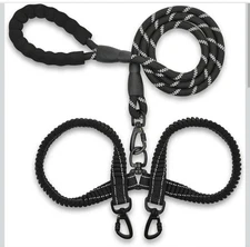 Reflective Double  Dog Leash