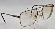 Vintage Luxottica Aviator Eyeglass Frames Gold Tone Italy 56-17 Tortoise Mens E7