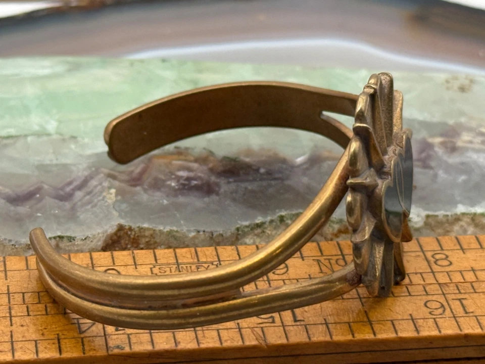 Vintage G&S Jewelry New Mexico 2 Heart Cuff Style Bracelet 1993--125.24 - Image 3 of 4