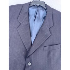 Giorgio Armani 46R Le Collezioni Navy Pinstripe Virgin Wool Blazer Made in Italy