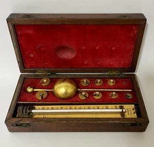Antique Victorian Loftus Hydrometer by Joseph Long in Original Box with Weights