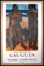 Paul GAUGUIN : Galerie Charpentier, affiche en lithographie originale 1960