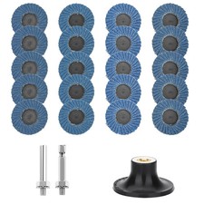 20pcs 2" Flat Flap Disc Roll Lock Sanding Grinding Wheels 40 60 80 120 Grit
