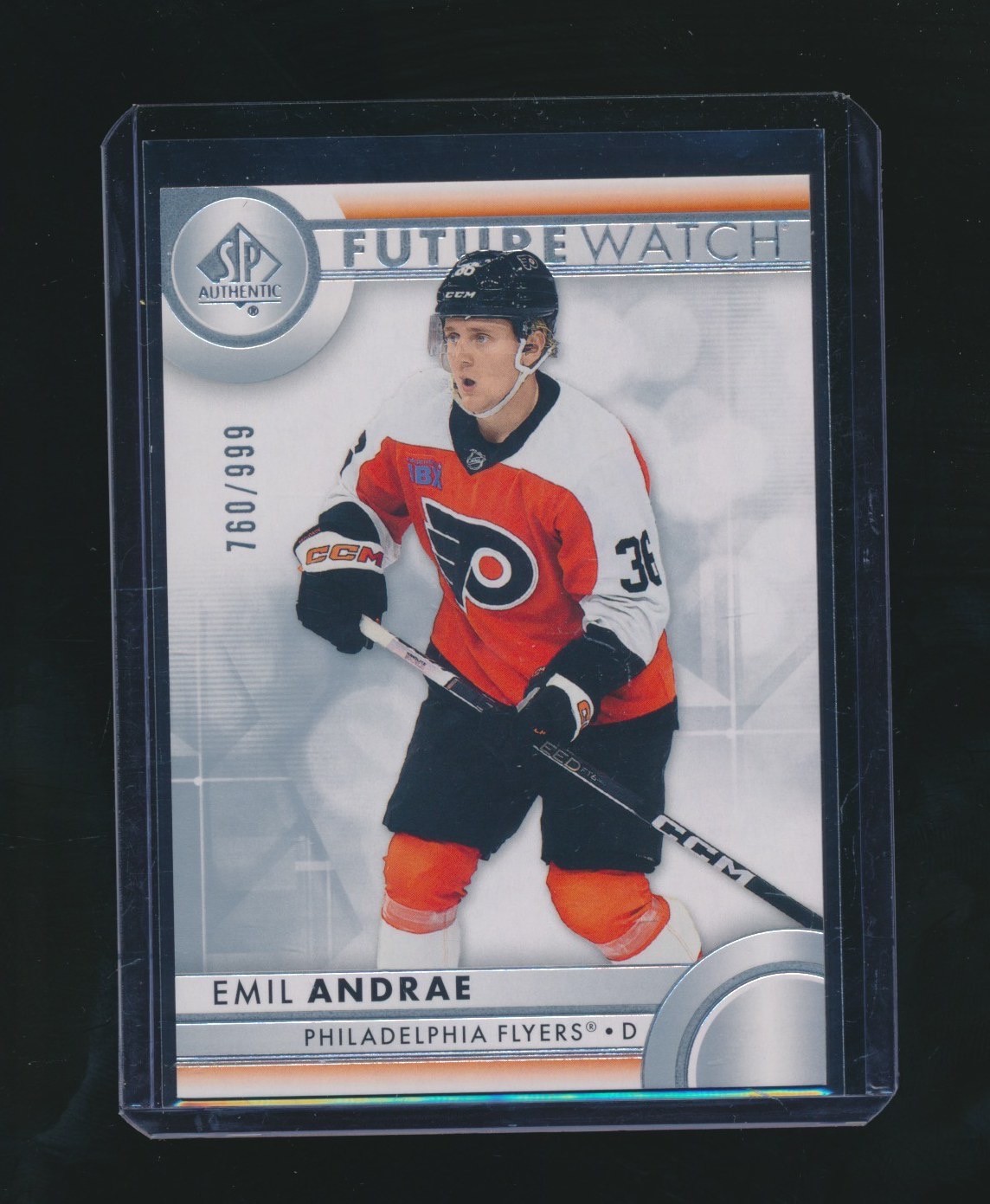 EMIL ANDRAE 2023-24 UPPER DECK SP AUTHENTIC FUTURE WATCH RC 760/999 #182