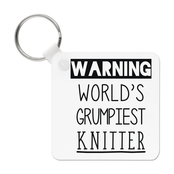Warning World's Grumpiest Knitter SchlüSselanhäNger Awesome Best Knitting Mum-image