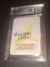 Beckett 10 Gem Mint Autograph Larry Little 2024 Leaf Yellow Printing Plate 1/1