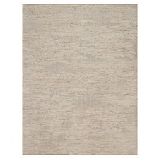 9'3"x12'2" Ivory Hand Knotted Modern Design Textured Hi and Low Wool & Jute Rug