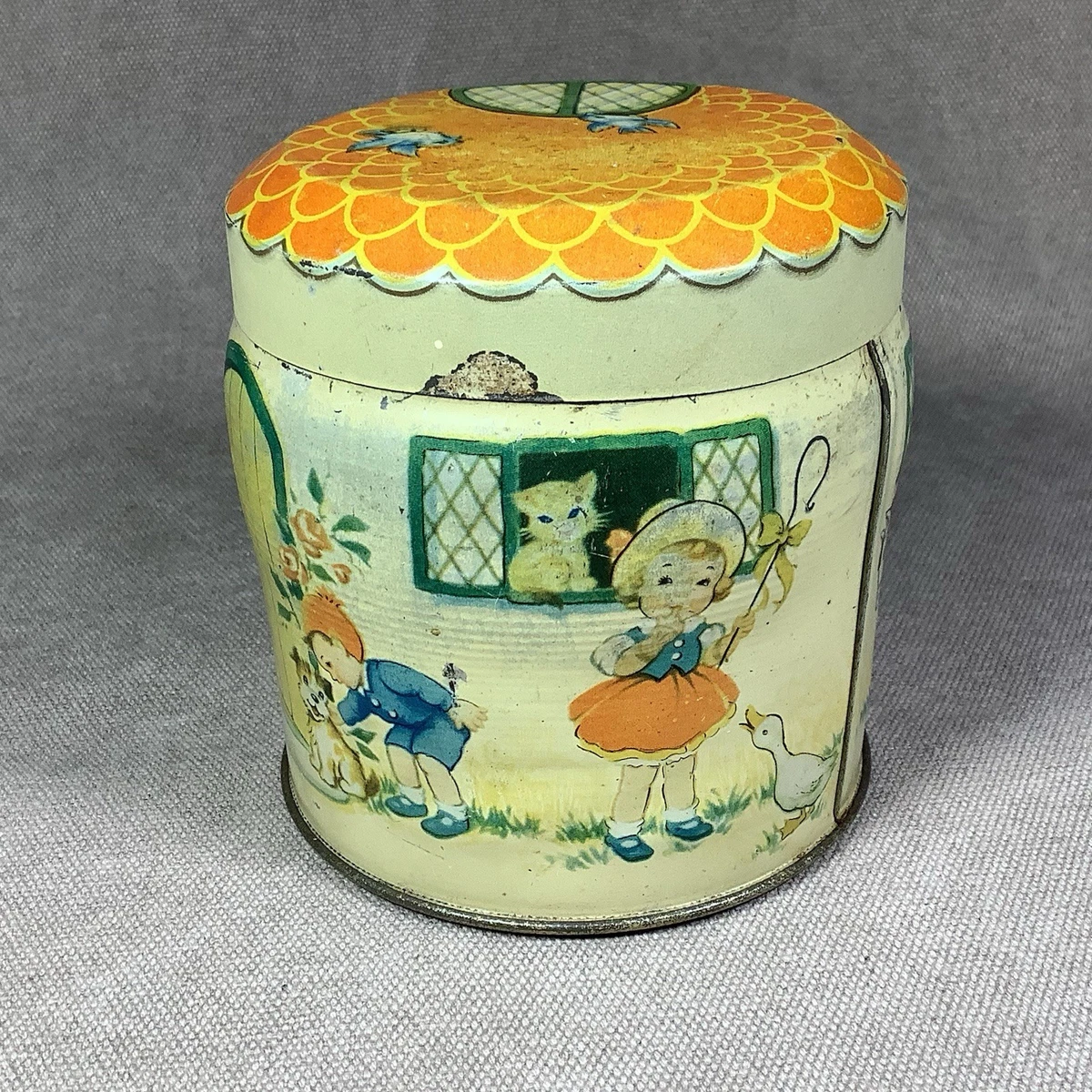 ヴィンテージ・トフィー缶バスケット Toffee Tin In Collectible Advertising Tins for sale | eBay
