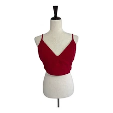 Shein Womens Size Xl Red V-neck Cropped Tank Top