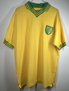 Norwich City Home football T shirt collar cotton Score Draw retro official XL