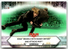 Topps WWE Wrestling 2021 36 Edge Brawls with Randy Orton and Attacks MVP 81/199