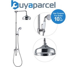 Victorian Traditional Shower Mixer Rigid Riser Kit Diverter Chrome Ceramic Lever