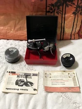 Vtg GARCIA MITCHELL 300 FISHING SPIN REEL NOS ORIG BOX 2 ADDITIONAL SPOOLS SM/LG