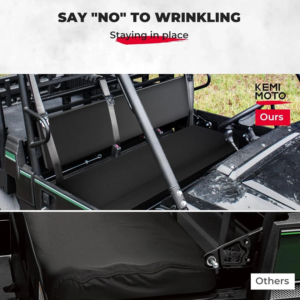 Capa de assento mula KEMIMOTO compatível com Kawasaki 3000 3010 3020 preta  - Imagem 4 de 4