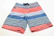 Patagonia Wavefarer Boardshorts Mens 34 Fitz Stripe Spiced Coral Stretch Swim