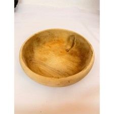 Handcrafted Signed Artisan Turned Wood Bowl Natural Grain Rustic Decor 5.5 Inch