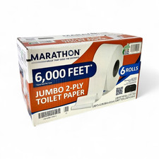 Marathon Jumbo Roll 2-Ply White Toilet Paper Rolls - 1000 ft / 6 Count