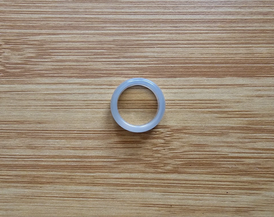 Achat Ring Größe 17 weiß beiger Quarz ohne Metall Ringgröße max. 56 milchig - Bild 4 von 4