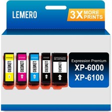 LEMERO 302 XL Ink Cartridge Replacement 5 Pack for Epson XP-6000 XP-6100