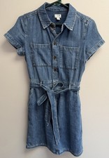 JCrew Denim Dress 100% Cotton. Length Right Above Knee. Size 0