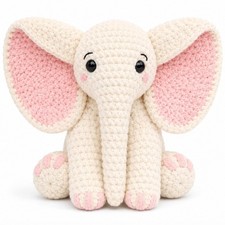 13in Elephant Crochet Kit for Beginners Adults Amigurumi with Video Tutorials