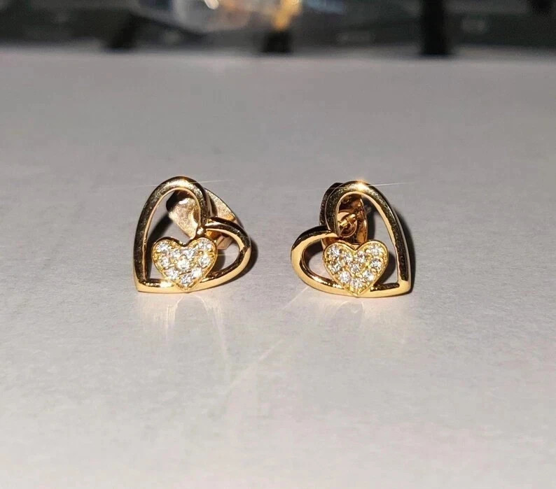2Ct Round LabCreated Diamond Womens Stud Earring 14K Yellow Gold Plated