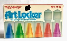 Vintage Unused 1987 Tuppertoys Art Locker Crayon Tupperware Storage Box