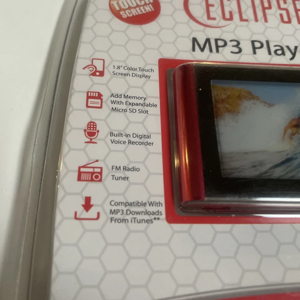 Eclipse T180 4GB MP3 Red Music Video Player - Touch Screen - New Sealed - Image 2 of 4