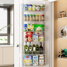 Adjustable Cabinet Door Organizer, 6-Tier Hanging Spice Rack Organizer, Metal ov