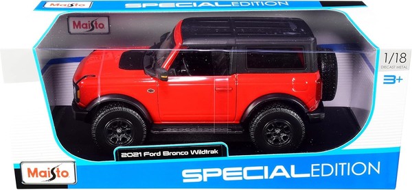 1/18 Ford Bronco Wildtrak 3-TüRer In Rot Mj 2021 Maisto 31456 Neu Ovp-image