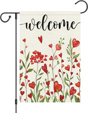 Valentine s Day Garden Flag 12x18 Inch Double-Sided Love Heart Outdoor Decor