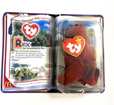 TY Teenie Beanies REX the Dinosaur - McDonald's Dinosaur Trio Happy Meal Toy