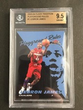 Lebron James 2003-04 Fleer Playground Rules Rookie Card BGS 9.5 (POP 13) LAKERS. rookie card picture