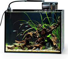 2.5 Gallon Nano Nature Aquarium Kit, Ultra-Clear Rimless Desktop Fish Tank with