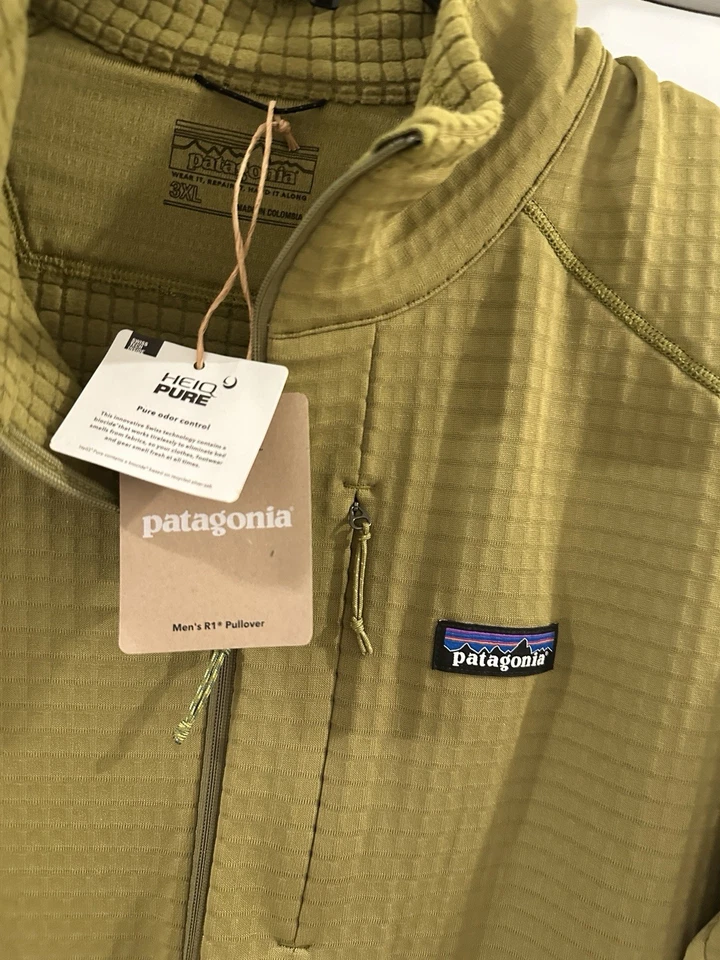 New Patagonia Pullover R1 1/2 Zip Neck Long Sleeve Mens 3XL Graze Green - Image 2 of 3