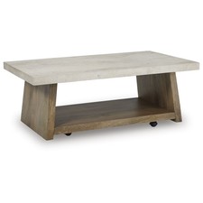 Signature Design by Ashley Brendalhouse Coffee Table - Light Brown Wood with