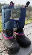 Waterproof Boots Size "Big Kid 5" Insulated Kid Boots Blue With Pink Trim NWT