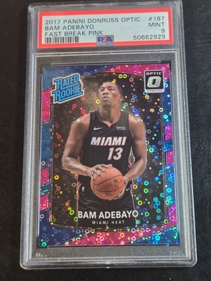 2017 Donruss Optic Bam Adebayo #187 Fast Break Pink /20 PSA 9 MINT Rookie RC 