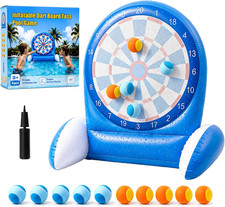 Inflatable Dart Board Water Game for Kids - Pool Toys with Sticky Balls, Safe PV