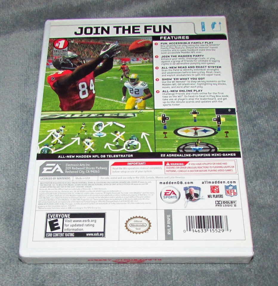 Madden NFL 08 for Nintendo Wii Brand New / Fast Shipping! - Image 2 of 2