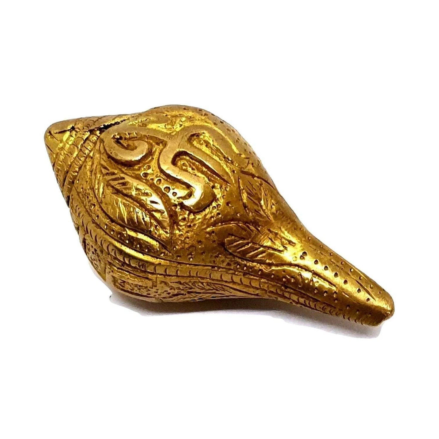Latón Caracola Shell Suerte Riqueza Espiritual Shankha Metal Om Trishul...