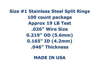 Premium Stainless Steel Split Rings 100 Pack - Proudly Made in USA