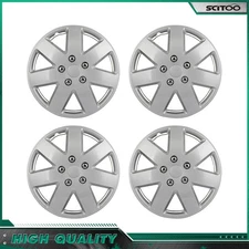 Silver 16 Inch Set of 4 Wheel Covers Snap On Full Hub Caps Fit R16 Tire & Rim